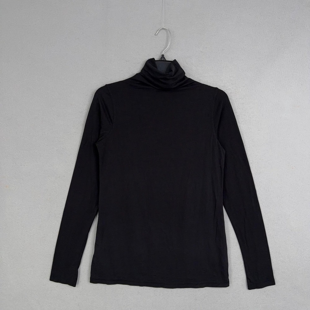 Vince Shirt Womens Medium Black Pima Cotton Turtleneck Stretch Top Capsule